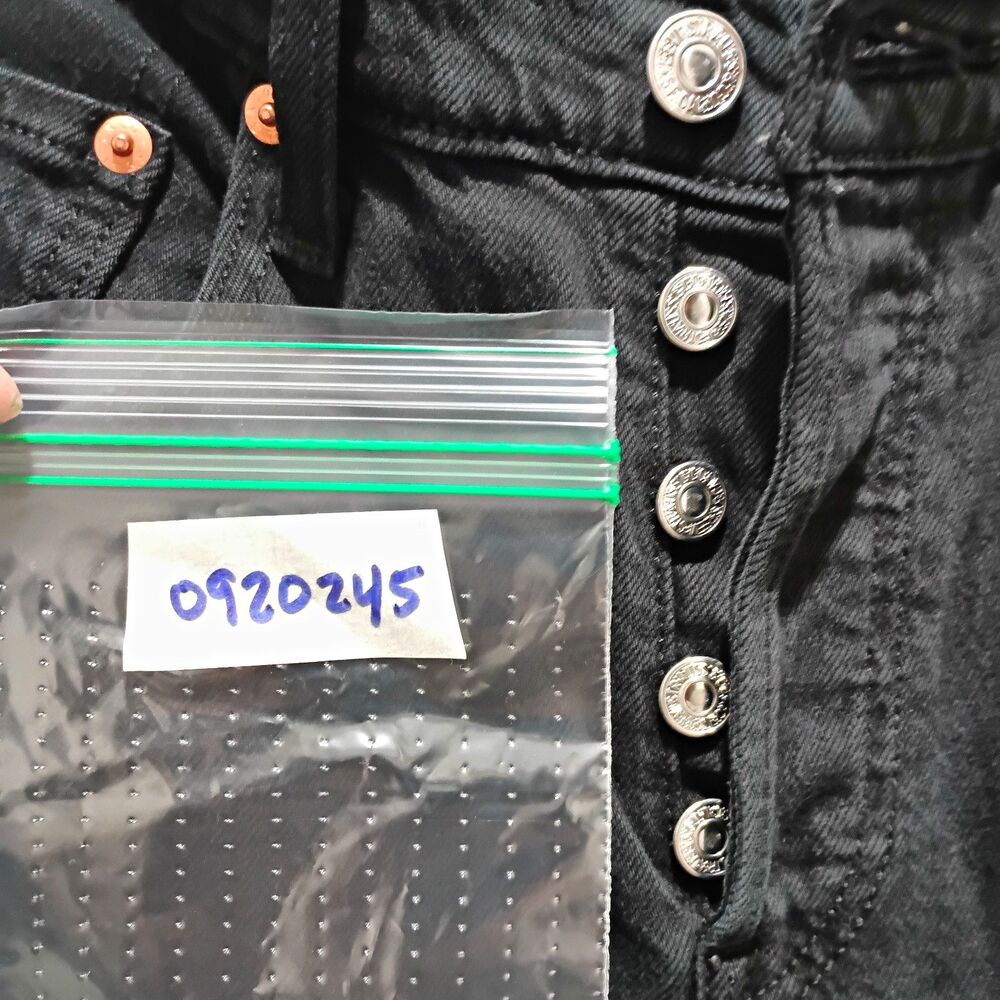 Levi's 501 Original Women's Jeans W27 L30 Black Sprout Straight Leg Button Fly